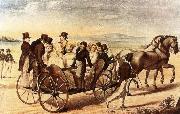 franz von schober schubert is walking behind the carriage oil painting artist